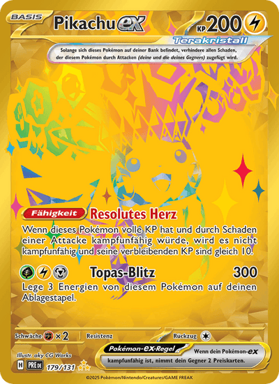 Pikachu-ex 179/131 Prismatische Entwicklungen Pokémon Karte