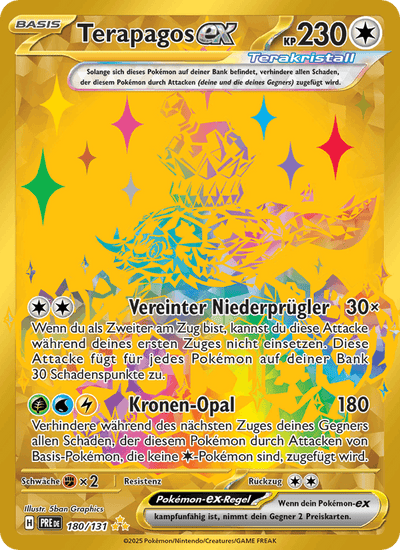 Terapagos-ex 180/131 Prismatische Entwicklungen Pokémon Karte