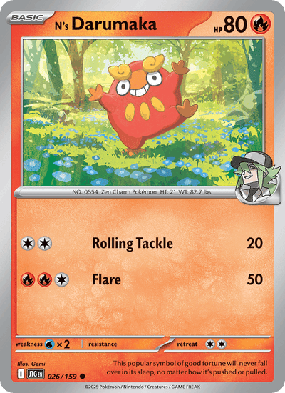 Ns Flampion 026/159 Reisegefährten Pokémon Karte