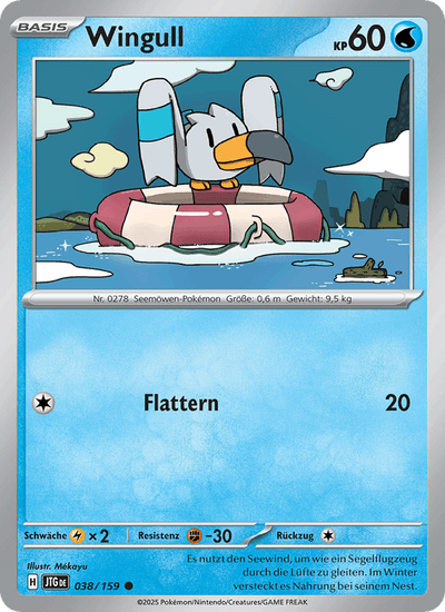 Wingull 038/159 Reisegefährten Pokémon Karte