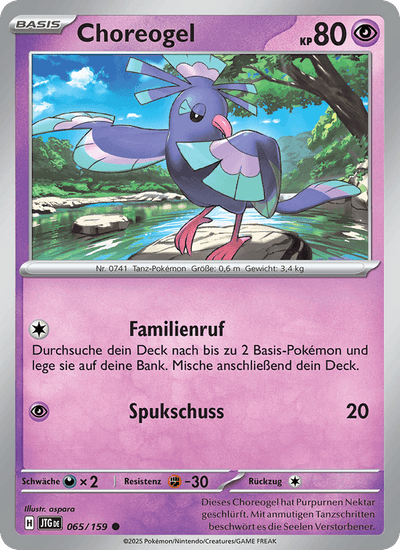 Choreogel 065/159 Reisegefährten Pokémon Karte
