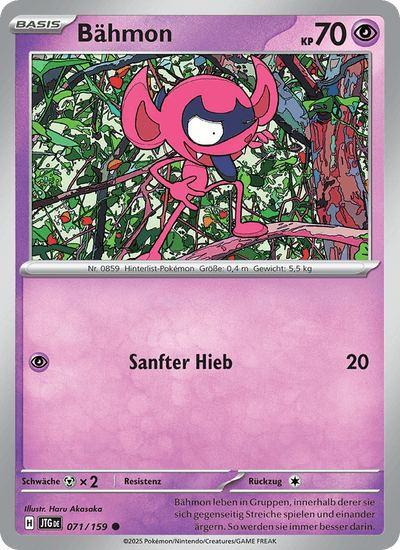 Bähmon 071/159 Reisegefährten Pokémon Karte