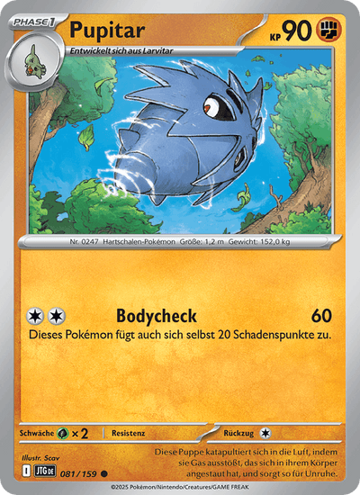 Pupitar 081/159 Reisegefährten Pokémon Karte