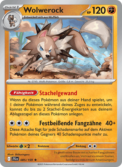 Wolwerock 085/159 Reisegefährten Pokémon Karte