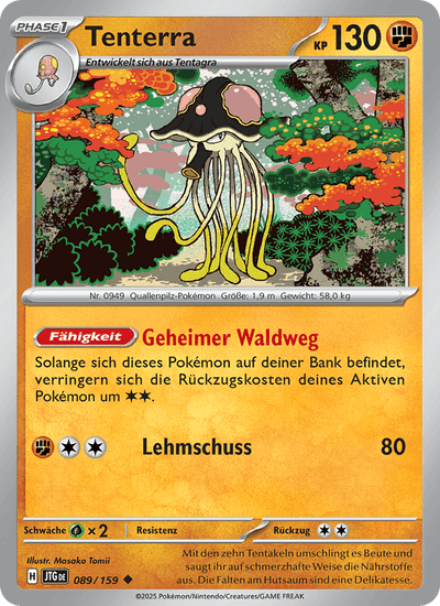 Tenterra 089/159 Reisegefährten Pokémon Karte