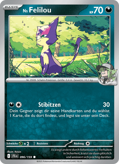 Ns Felilou 096/159 Reisegefährten Pokémon Karte