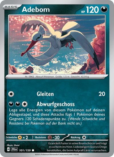 Adebom 101/159 Reisegefährten Pokémon Karte