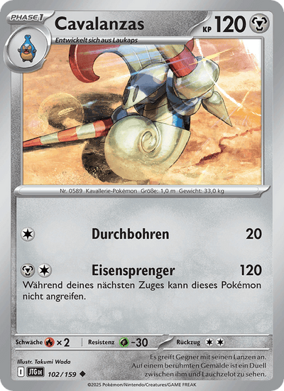 Cavalanzas 102/159 Reisegefährten Pokémon Karte