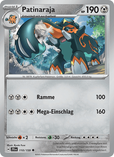 Patinaraja 110/159 Reisegefährten Pokémon Karte