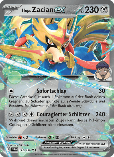 Hops Zacian-ex 111/159 Reisegefährten Pokémon Karte