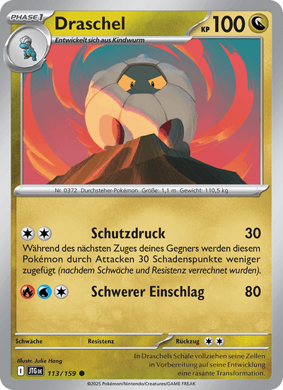 Draschel 113/159 Reisegefährten Pokémon Karte