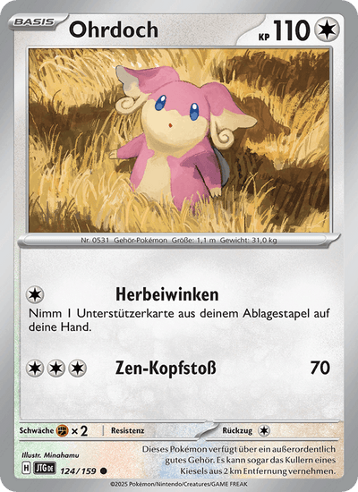 Ohrdoch 124/159 Reisegefährten Pokémon Karte