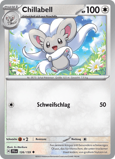Chillabell 126/159 Reisegefährten Pokémon Karte