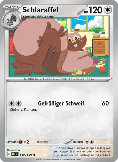 Schlaraffel 132/159 Reisegefährten Pokémon Karte