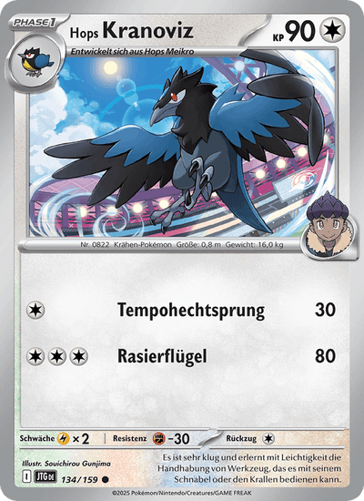Hops Kranoviz 134/159 Reisegefährten Pokémon Karte