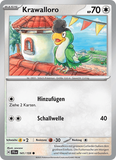 Krawalloro 141/159 Reisegefährten Pokémon Karte