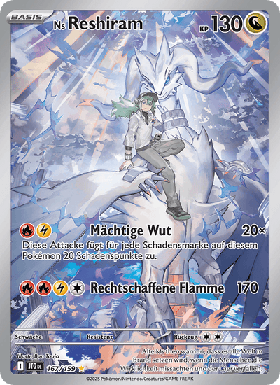 Ns Reshiram 167/159 Reisegefährten Pokémon Karte