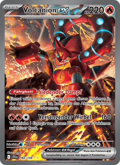 Volcanion-ex 182/159 Reisegefährten Pokémon Karte