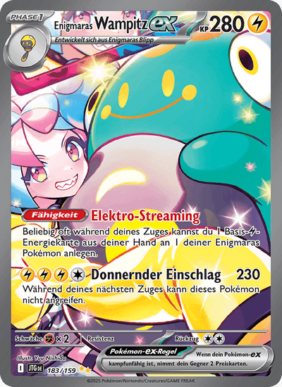 Enigmaras Wampitz-ex 183/159 Reisegefährten Pokémon Karte