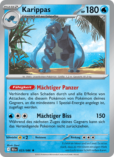 Karippas 023/086 Schwarze Blitze Pokémon Karte