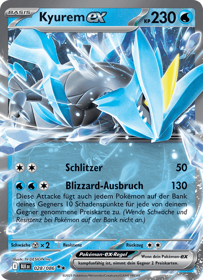 Kyurem-ex 028/086 Schwarze Blitze Pokémon Karte