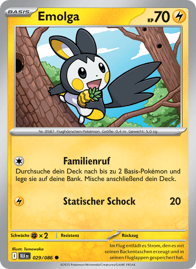 Emolga 029/086 Schwarze Blitze Pokémon Karte