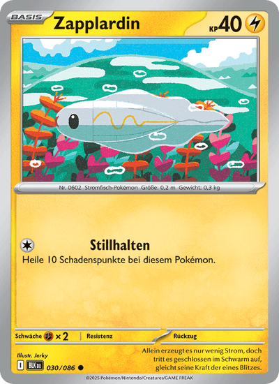 Zapplardin 030/086 Schwarze Blitze Pokémon Karte