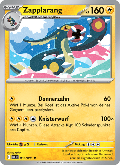 Zapplarang 032/086 Schwarze Blitze Pokémon Karte