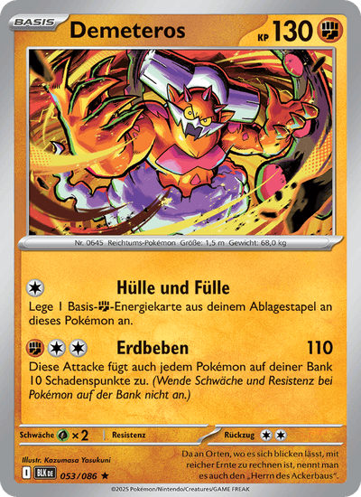 Demeteros 053/086 Schwarze Blitze Pokémon Karte