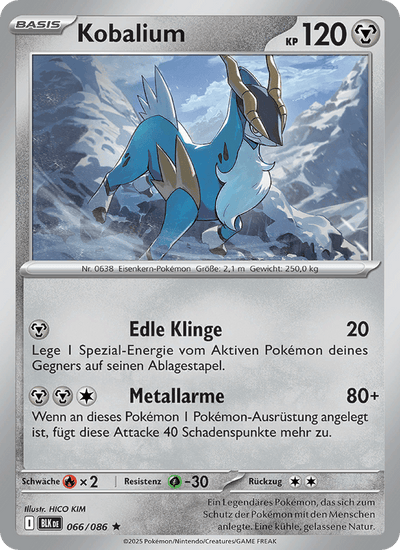 Kobalium 066/086 Schwarze Blitze Pokémon Karte