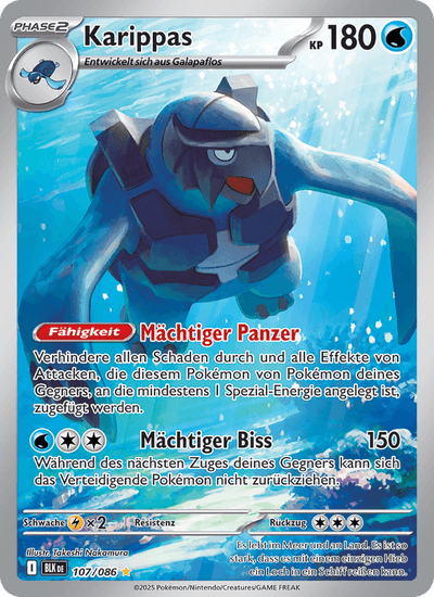 Karippas 107/086 Schwarze Blitze Pokémon Karte