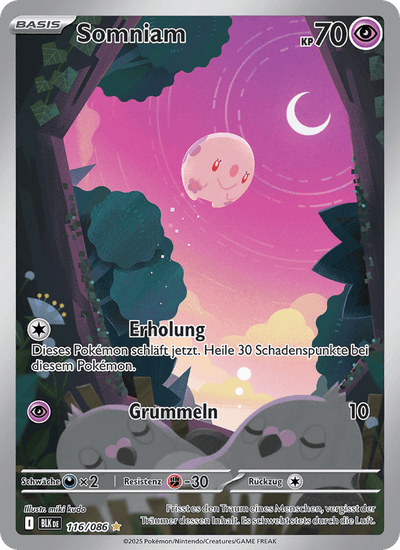 Somniam 116/086 Schwarze Blitze Pokémon Karte
