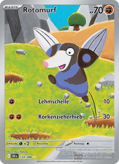 Rotomurf 124/086 Schwarze Blitze Pokémon Karte