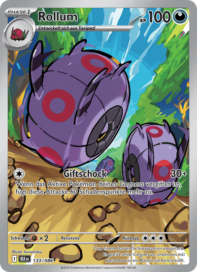 Rollum 133/086 Schwarze Blitze Pokémon Karte