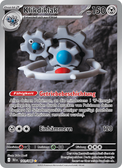 Klikdiklak 141/086 Schwarze Blitze Pokémon Karte