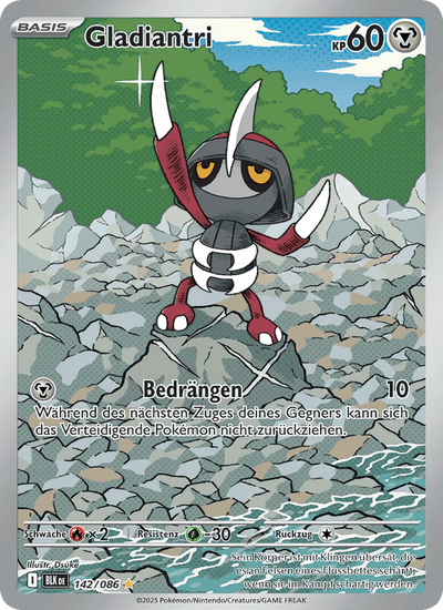 Gladiantri 142/086 Schwarze Blitze Pokémon Karte
