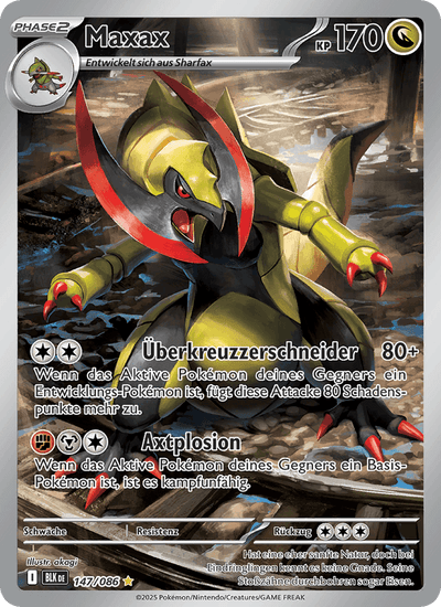 Maxax 147/086 Schwarze Blitze Pokémon Karte