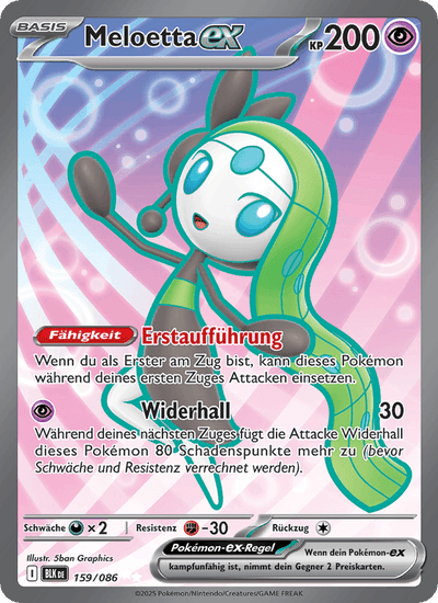 Meloetta-ex 159/086 Schwarze Blitze Pokémon Karte