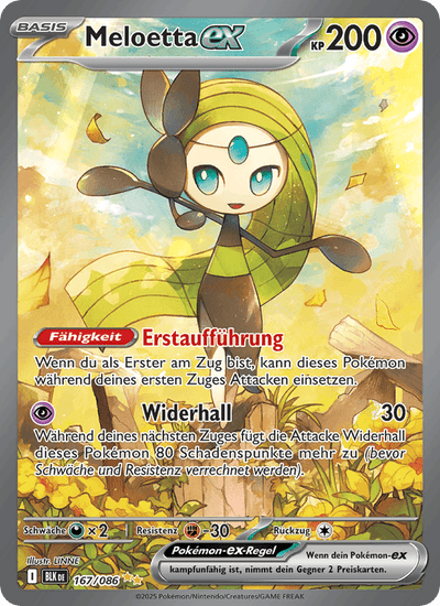 Meloetta-ex 167/086 Schwarze Blitze Pokémon Karte