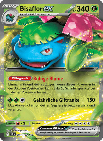 Bisaflor-ex 001/142 Stellarkrone Pokémon Karte