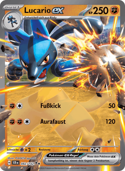 Lucario-ex 082/142 Stellarkrone Pokémon Karte