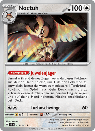 Noctuh 115/142 Stellarkrone Pokémon Karte
