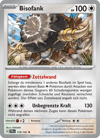 Bisofank 119/142 Stellarkrone Pokémon Karte