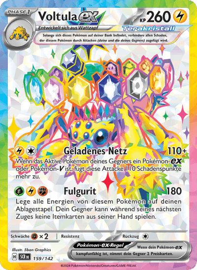 Voltula-ex 159/142 Stellarkrone Pokémon Karte