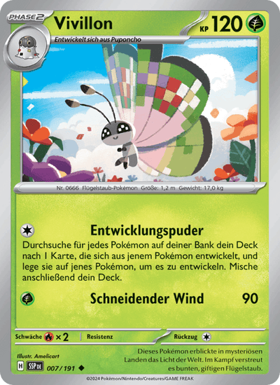 Vivillon 007/191 Stürmische Funken Pokémon Karte