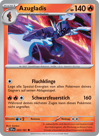 Azugladis 035/191 Stürmische Funken Pokémon Karte