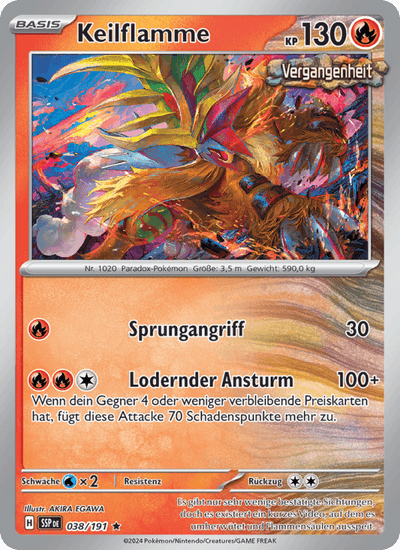 Keilflamme 038/191 Stürmische Funken Pokémon Karte