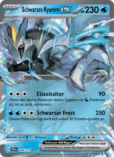 Schwarzes Kyurem-ex 048/191 Stürmische Funken Pokémon Karte