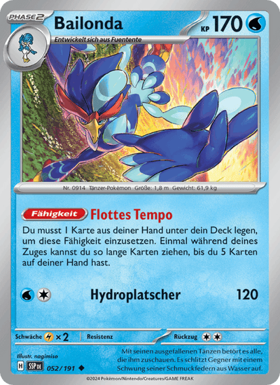 Bailonda 052/191 Stürmische Funken Pokémon Karte