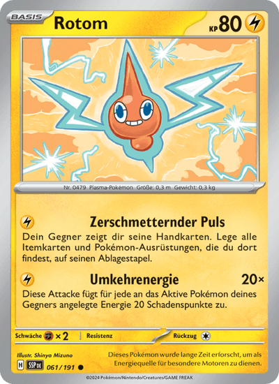 Rotom 061/191 Stürmische Funken Pokémon Karte